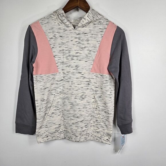Cat & Jack Girl's Size Medium 8/10 Gray Pink Hoodie Shirt NWT - Picture 1 of 6